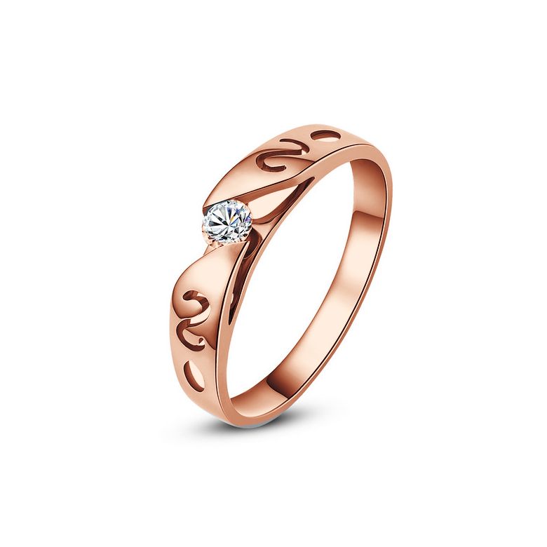 Fede Nuziale da Donna Monroe - Oro Rosa e Diamanti - 1