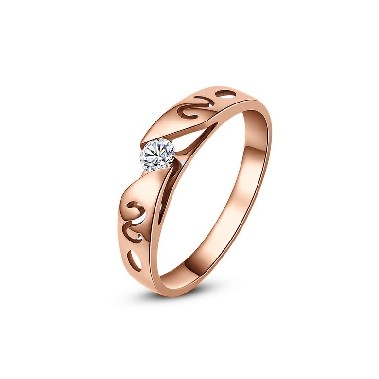 Fede Nuziale da Uomo Crépuscule - Oro Rosa e Diamanti - 1