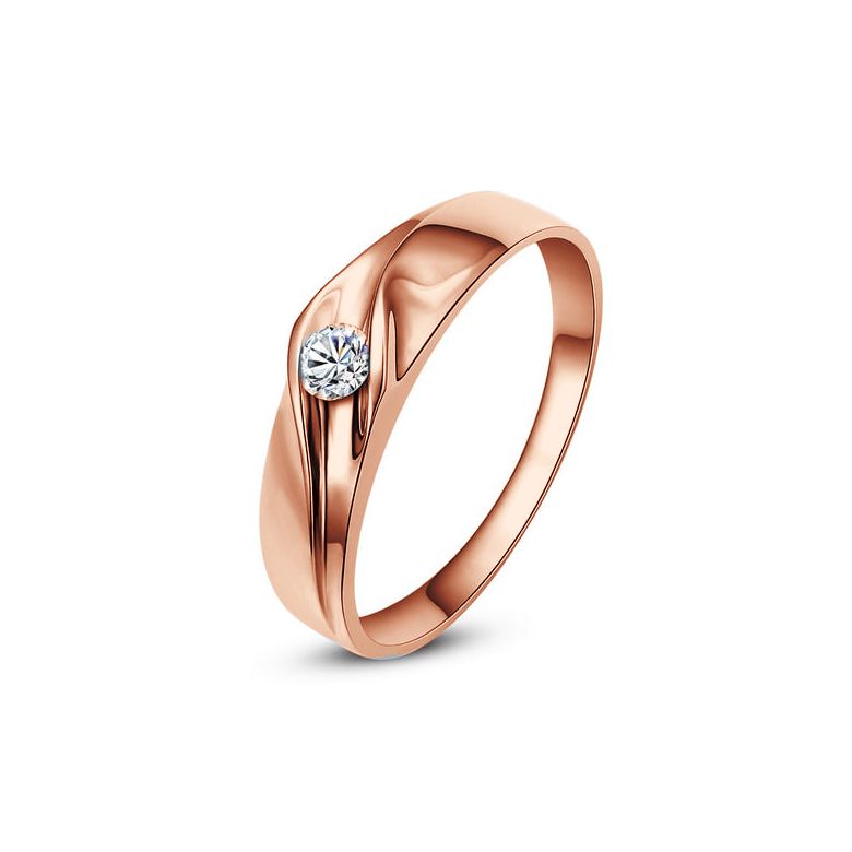 Fede Nuziale da Donna Gaynor - Oro Rosa e Diamante - 1