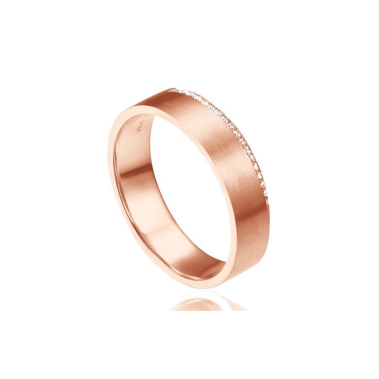 Fede Nuziale Clizia - Oro Rosa Spazzolato - 1