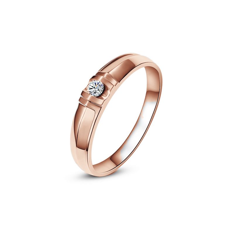 Fede Nuziale da Donna Constance - Oro Rosa e Diamante - 2