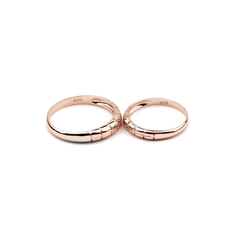 Fede Nuziale per Donna Alana - Oro Rosa e Diamante Solitario - 3