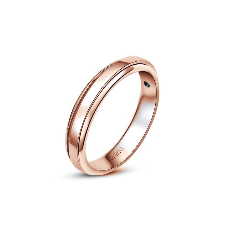 Fede Nuziale da Donna Annabelle - Oro Rosa e Diamante - 1