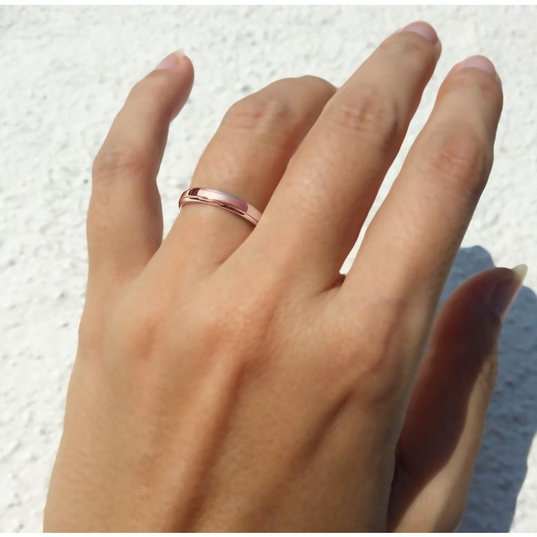 Fede Nuziale da Donna Annabelle - Oro Rosa e Diamante - 2