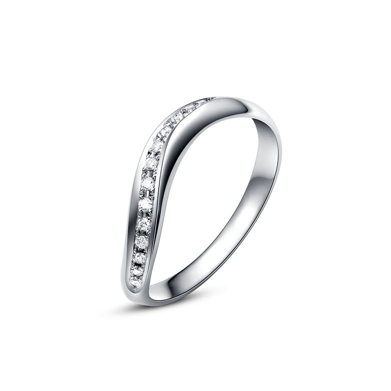 Fede Nuziale Garance - Anello Donna in Oro Bianco & Diamanti - 1