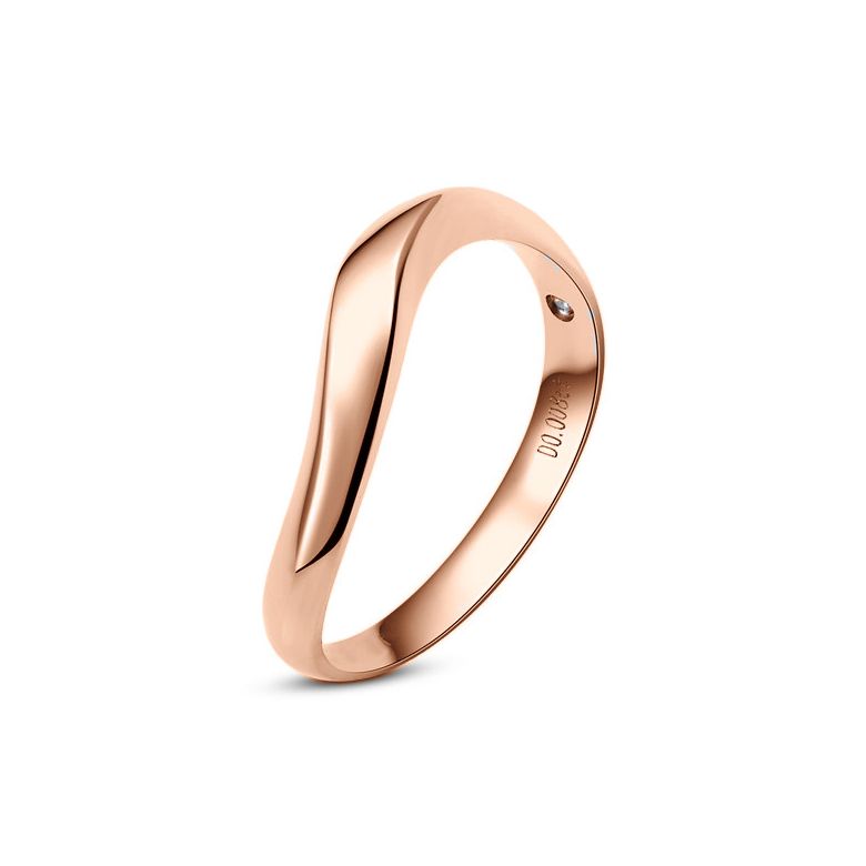 Fede Nuziale Ginger - Anello Uomo in Oro Rosa & Diamante - 2
