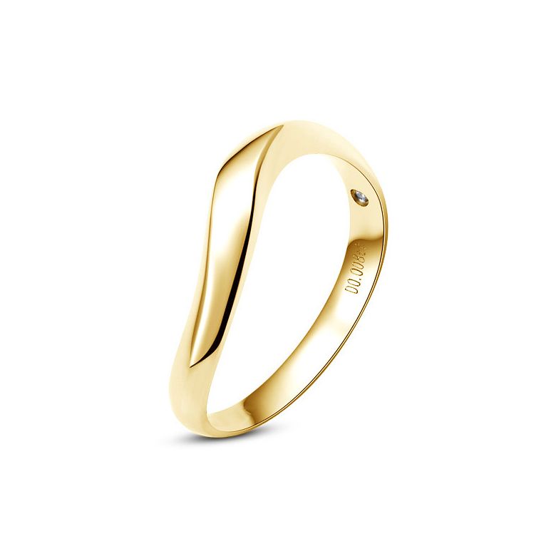 Fede Nuziale Lancelot - Anello Uomo in Oro Giallo & Diamante - 1