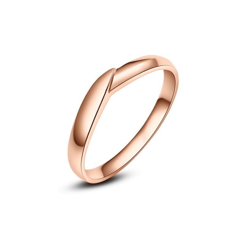 Fede Nuziale Yvan da Uomo - Oro Rosa, Diamante - 1