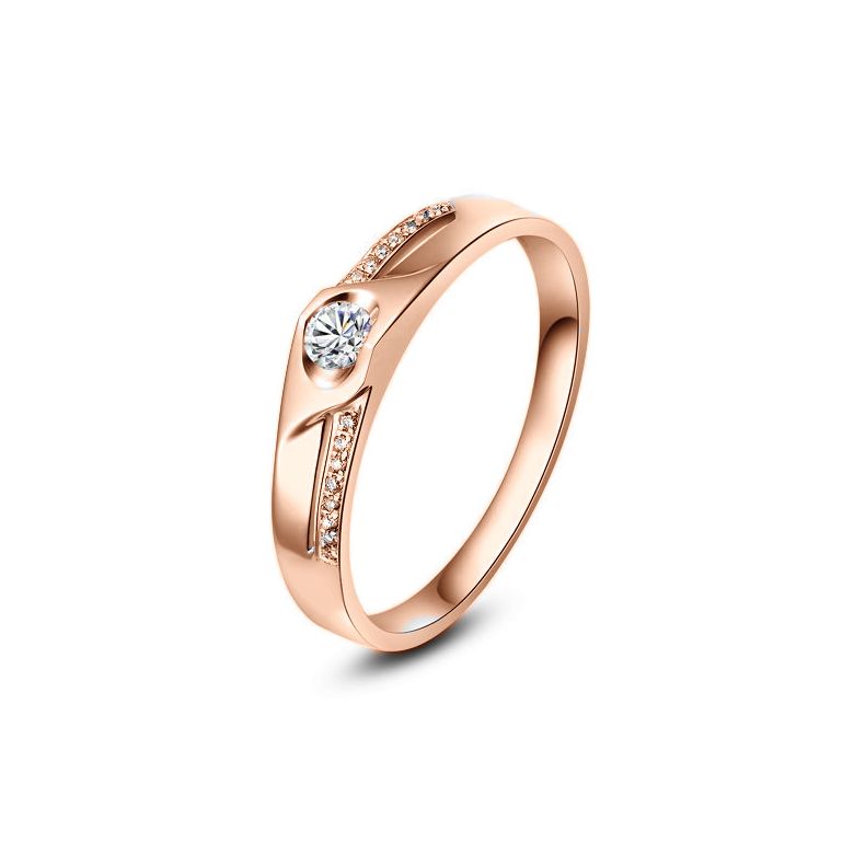 Fede Nuziale Vassili - Fedina in Oro Rosa e Diamanti - 1