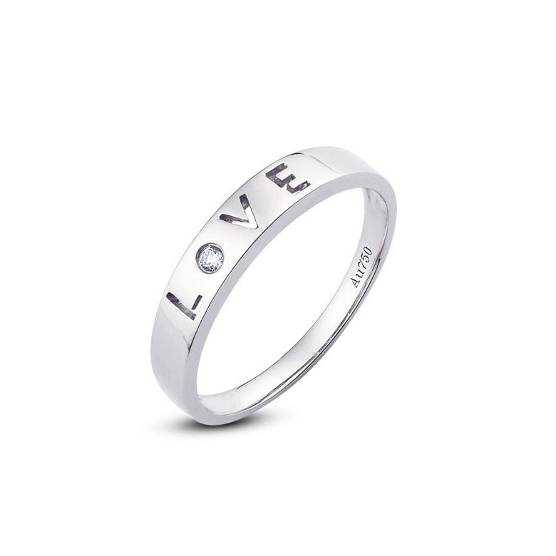 Fede Nuziale Donna Love for Ever - Oro Bianco e Diamante VS/G - 2