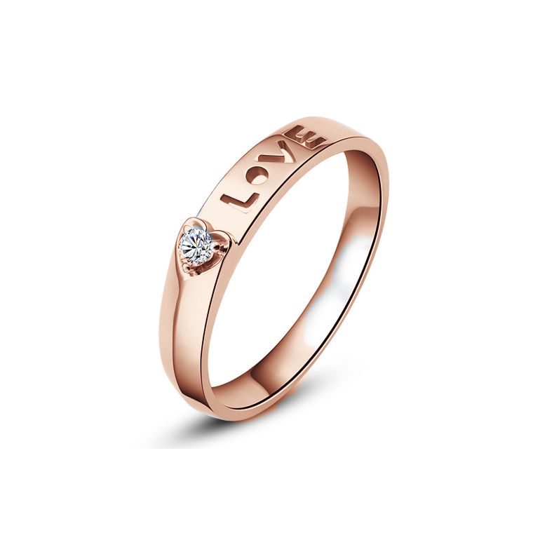Fede Donna - Oro rosa 2.37gr - Diamante 0.040ct - 1