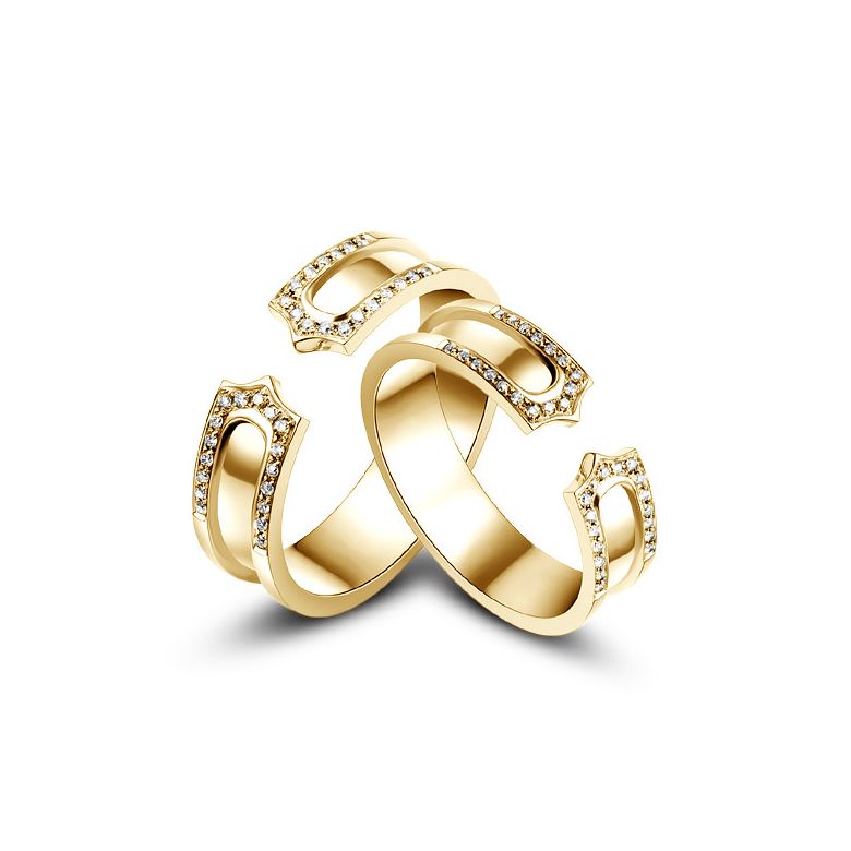 Fedi Nuziali Otsara & Martin  - Oro Giallo 18kt, Diamanti - 1