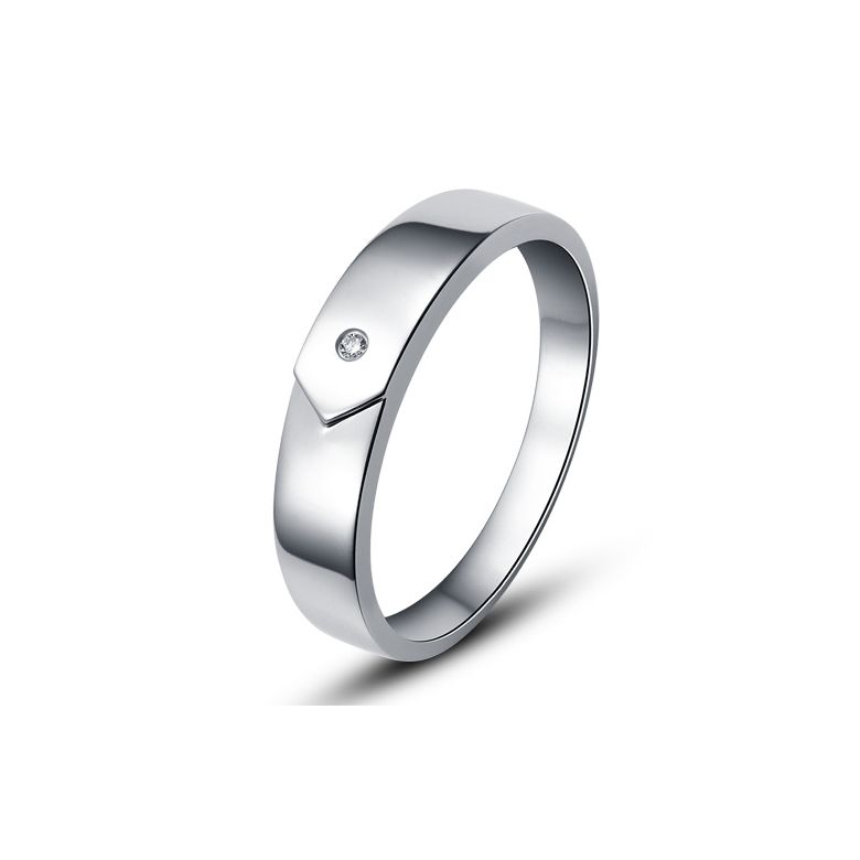Fede Uomo - Platino 4.06gr - Diamante 0.010ct - 1