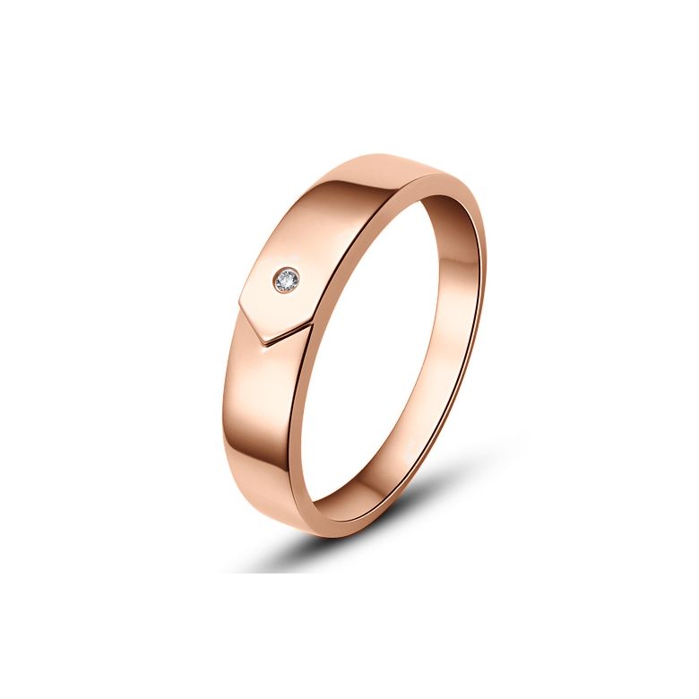 Fede Uomo - Oro rosa 4.06gr - Diamante 0.010ct - 1