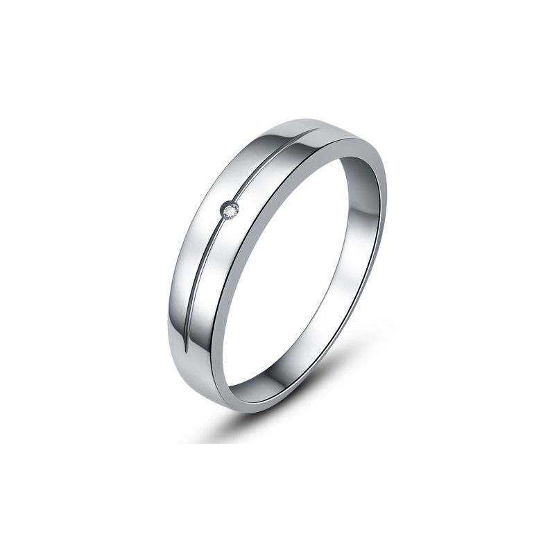 Fede Uomo - Platino 4.92gr - Diamante 0.008ct - 1