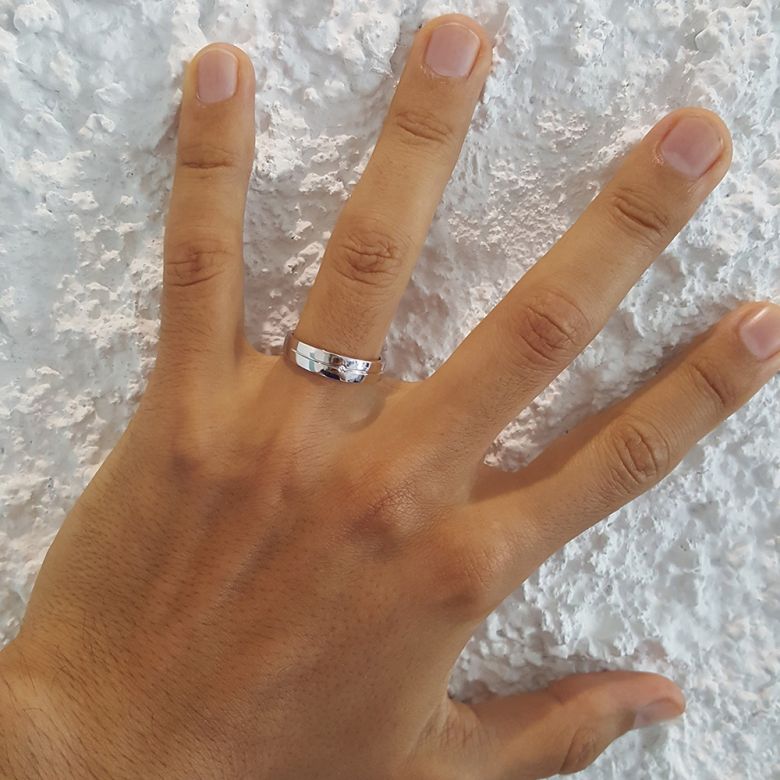 Fede Uomo - Platino 4.92gr - Diamante 0.008ct - 3