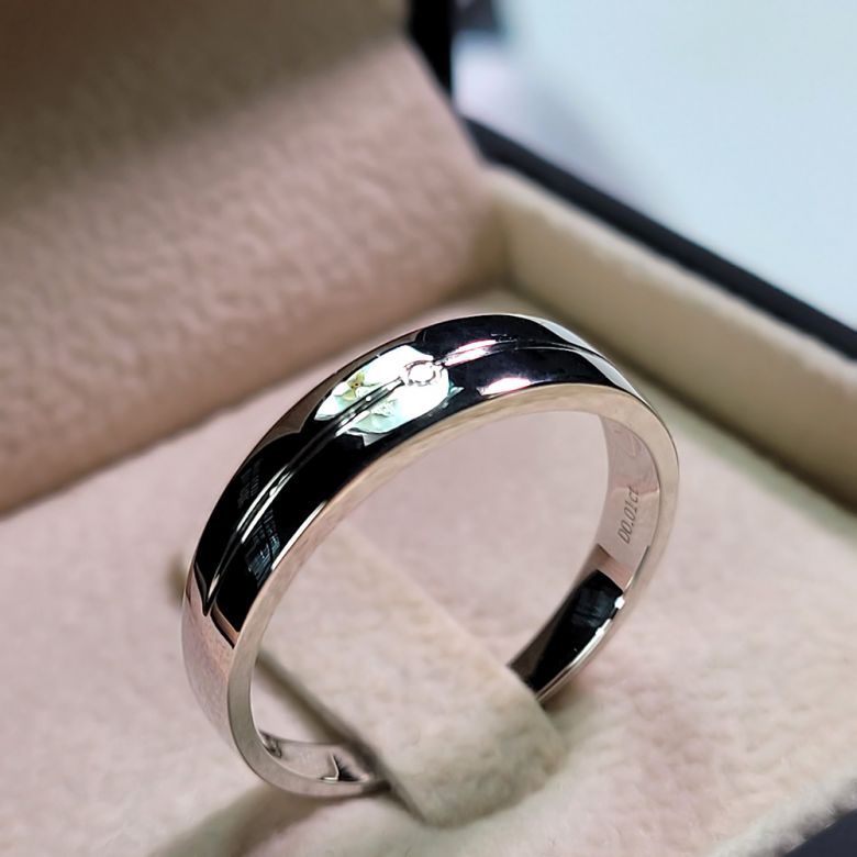 Fede Uomo - Platino 4.92gr - Diamante 0.008ct - 5