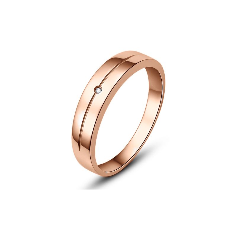 Fede Uomo - Oro rosa 4.92gr - Diamante 0.008ct - 1