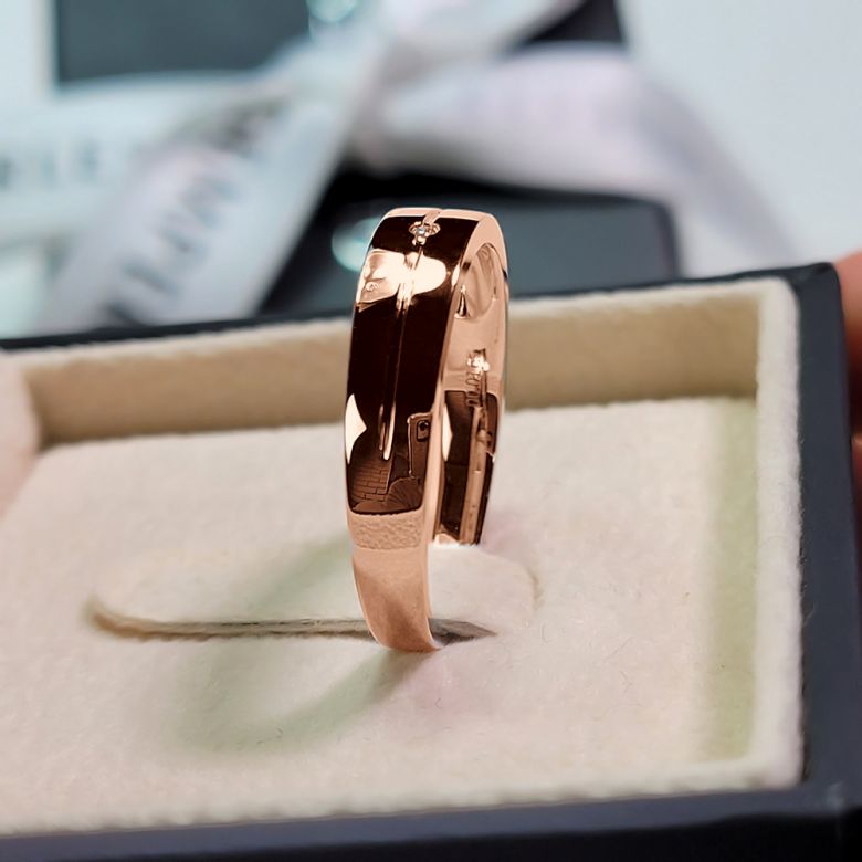 Fede Uomo - Oro rosa 4.92gr - Diamante 0.008ct - 6