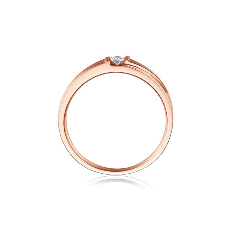 Fede Nuziale da Donna Clair De Lune - Oro Rosa, Diamante - 2