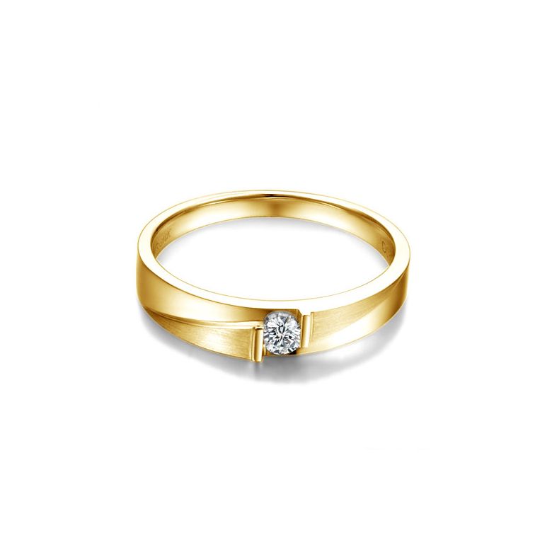 Fede Nuziale da Uomo Révolte - Oro Giallo, Diamante - 1