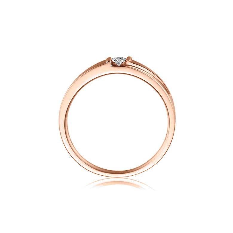 Fede Nuziale da Uomo Barbey - Oro Rosa, Diamante - 2