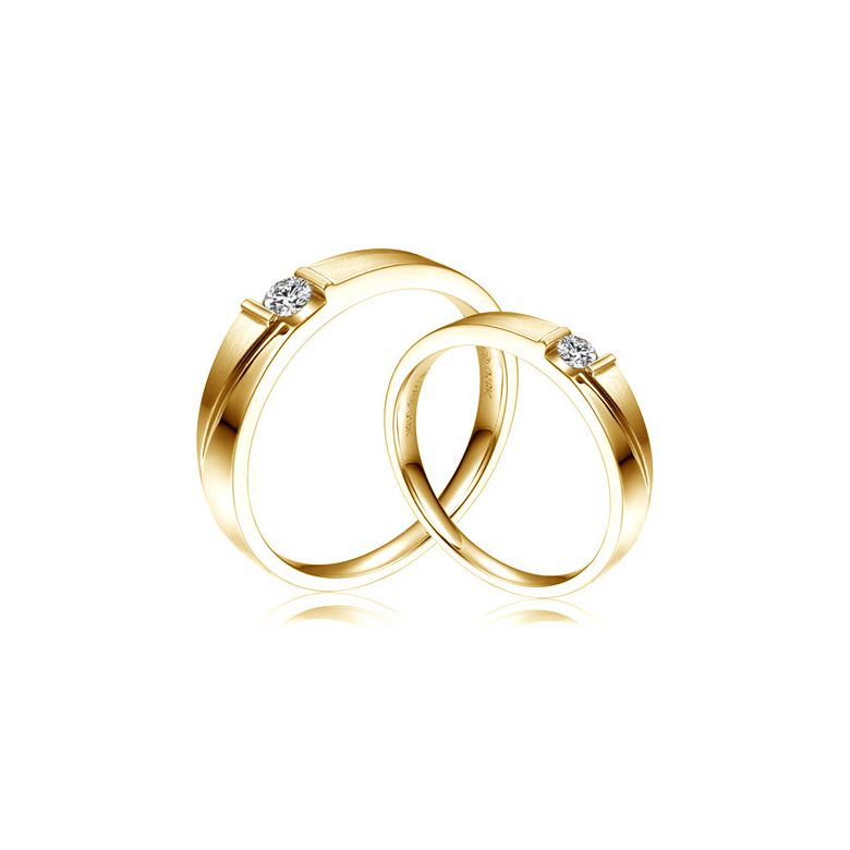Coppia di Fedi Nuziali Chanson d’Automne & Révolte - Oro Giallo, Diamante - 1
