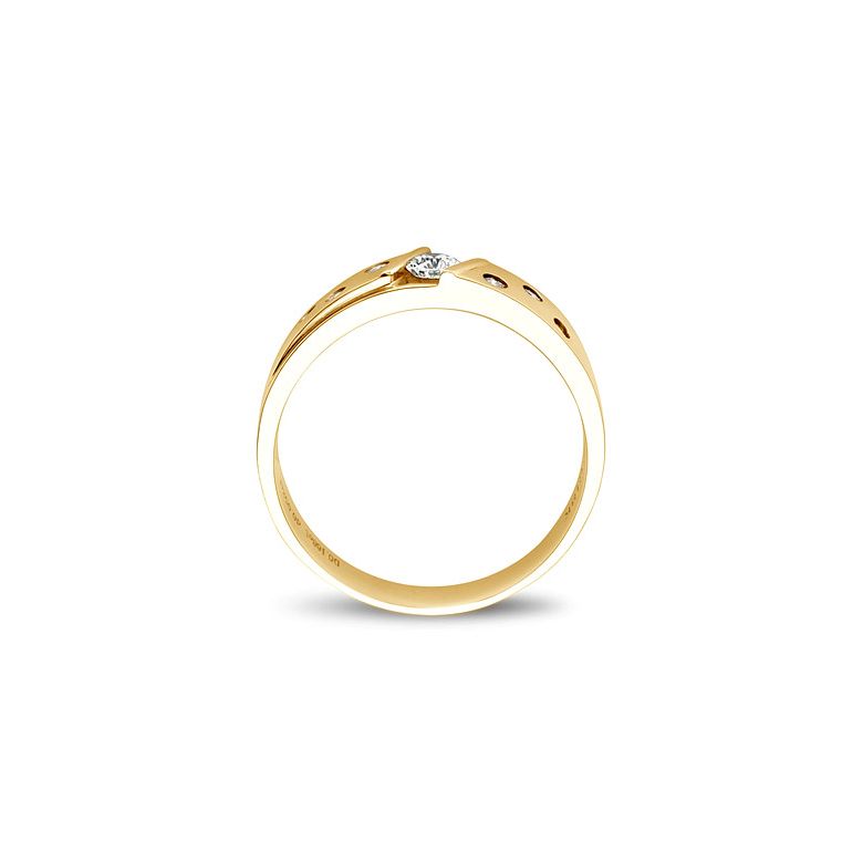 Fede Nuziale da Uomo Stern - Oro Giallo 18kt, Diamanti - 5