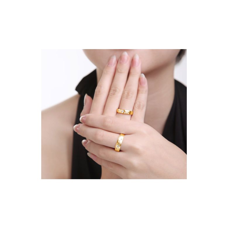Fede Nuziale da Donna Yasmina - Oro Giallo 18kt, Diamanti - 6