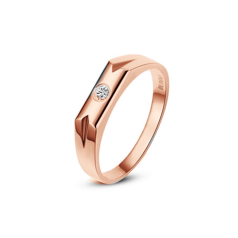 Fede Donna - Oro rosa 2.06gr - Diamante 0.032ct - 1