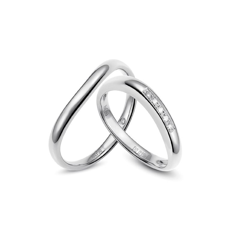 Fede nuziale Uomo. Platino. Diamante 0.011ct - 2