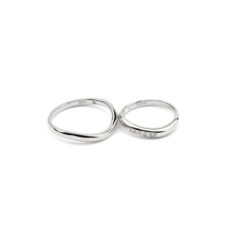 Fede Uomo - Oro bianco 2.50gr - Diamante 0.011ct - 3