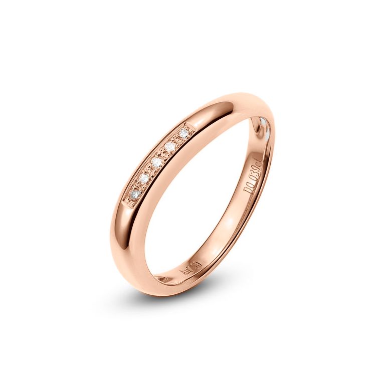 Fede Donna - Oro rosa 2.12gr - Diamanti 0.040ct - 2