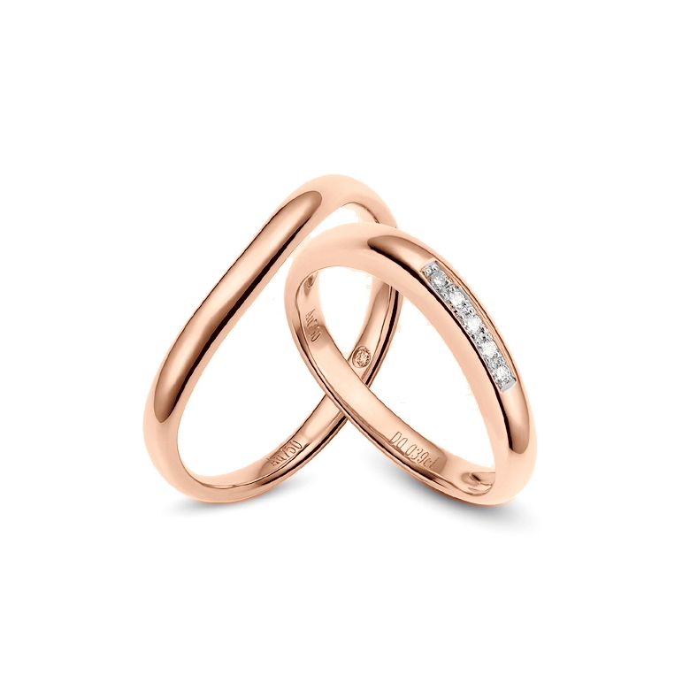 Fede Donna - Oro rosa 2.12gr - Diamanti 0.040ct - 3