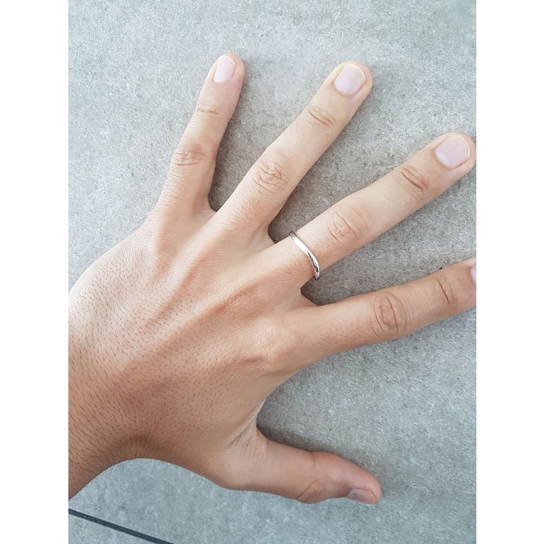 Fede nuziale Uomo. Platino. Diamante 0.011ct - 4