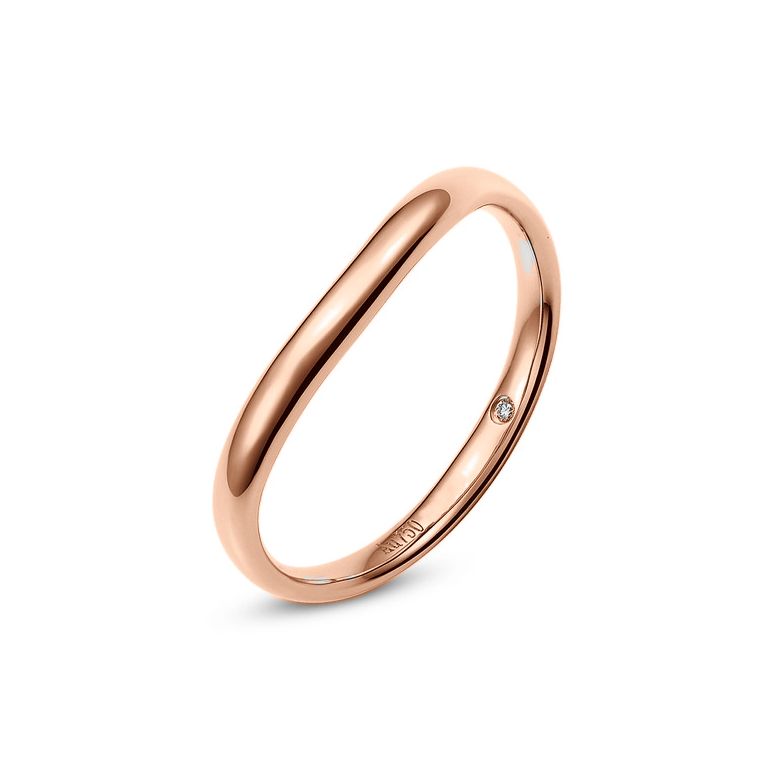 Fede Uomo - Oro rosa 2.50gr - Diamante 0.011ct - 1