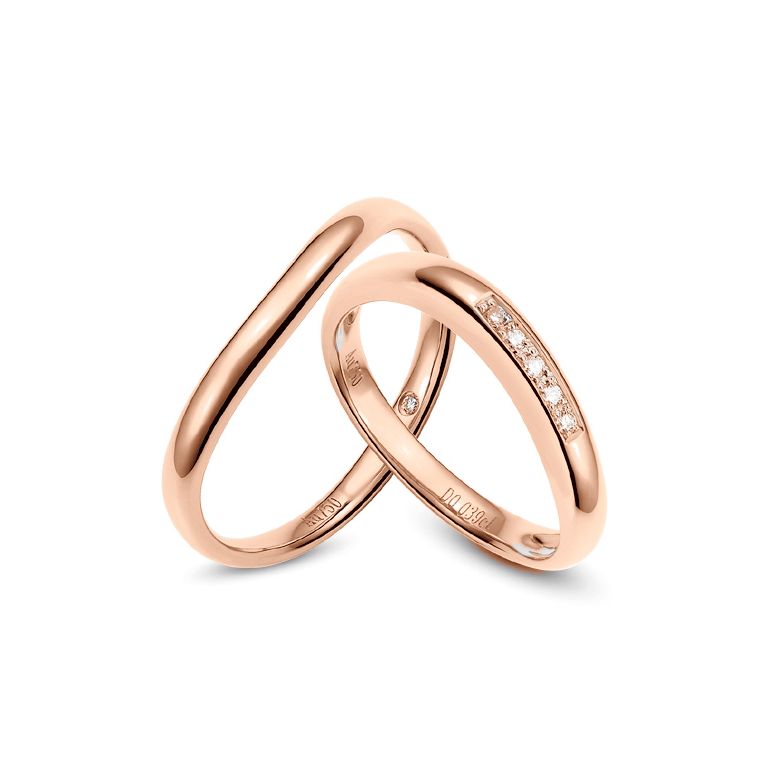 Fede Uomo - Oro rosa 2.50gr - Diamante 0.011ct - 2