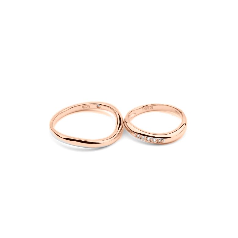 Fede Uomo - Oro rosa 2.50gr - Diamante 0.011ct - 3