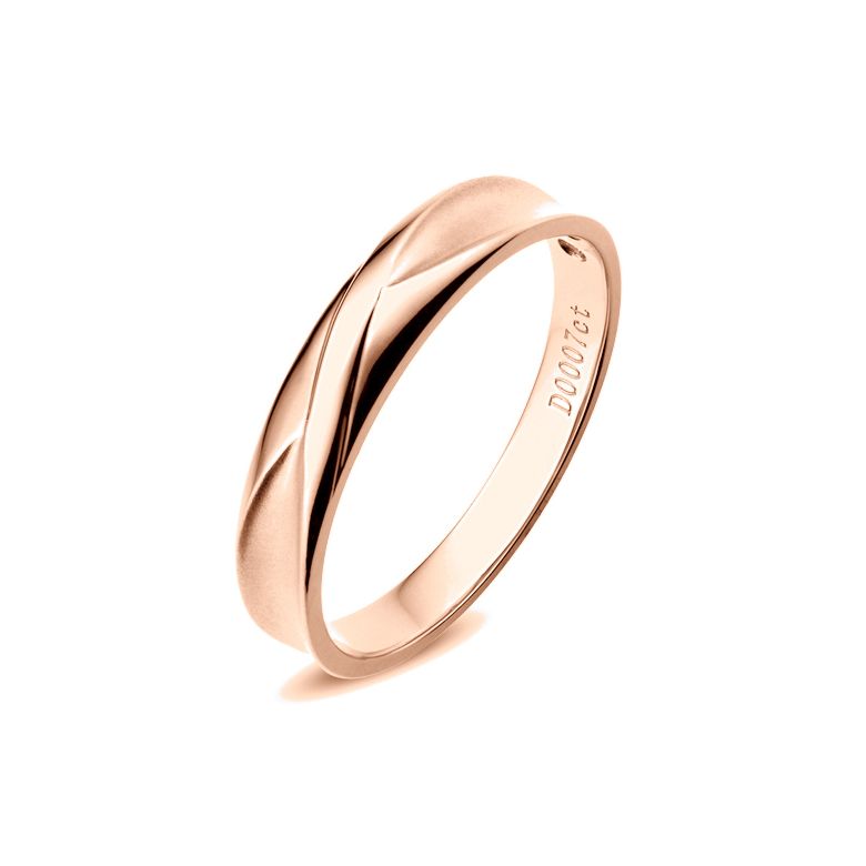 Fede Nuziale Uomo Marshal - Oro Rosa 18kt e Diamante VS/G - 1
