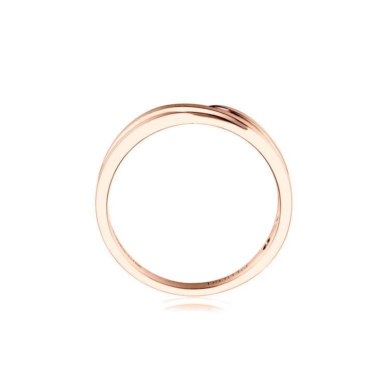 Fede Nuziale da Uomo Bhalcan - Oro Rosa e Diamante Interno - 4