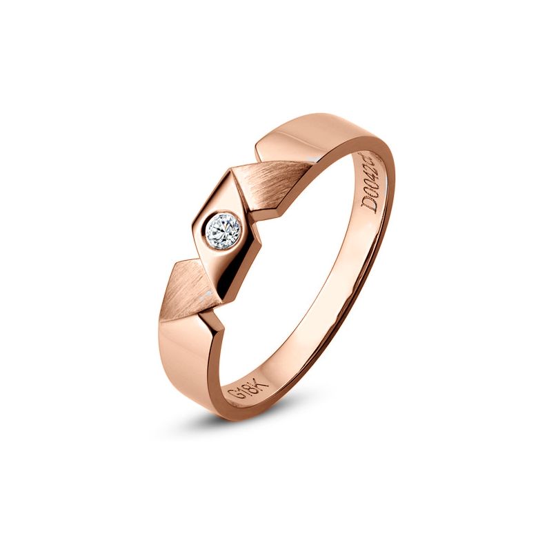 Fede per Uomo - Oro rosa 4.10gr - Diamante 0.045ct - 1