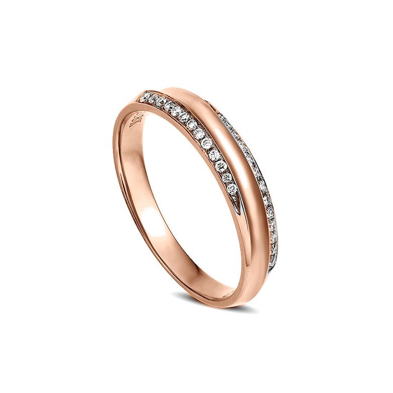 Fede Donna. Oro rosa. Diamanti incastonati 0.110ct - 1