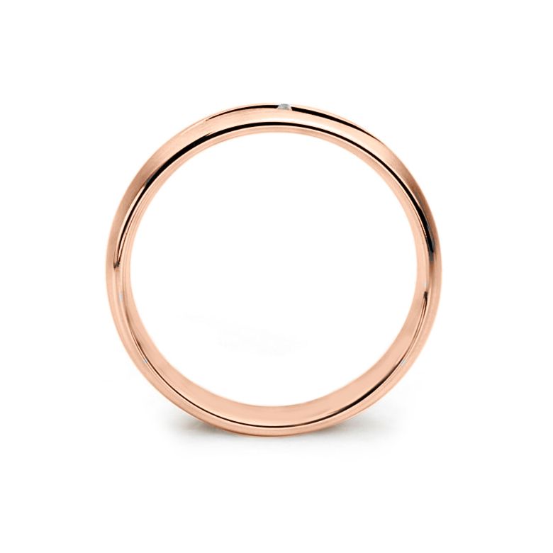 Fede nuziale diamante oro rosa - Lignes pures e découpées - Donna - 4