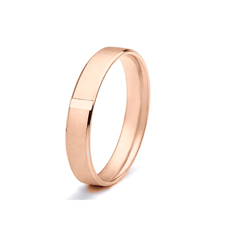 Fede nuziale d'eccezione Uomo - Nastro piatto spazzolato e opaco - Oro rosa | Cynan - 1