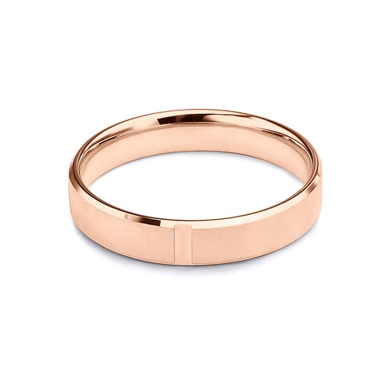 Fede nuziale d'eccezione Uomo - Nastro piatto spazzolato e opaco - Oro rosa | Cynan - 4