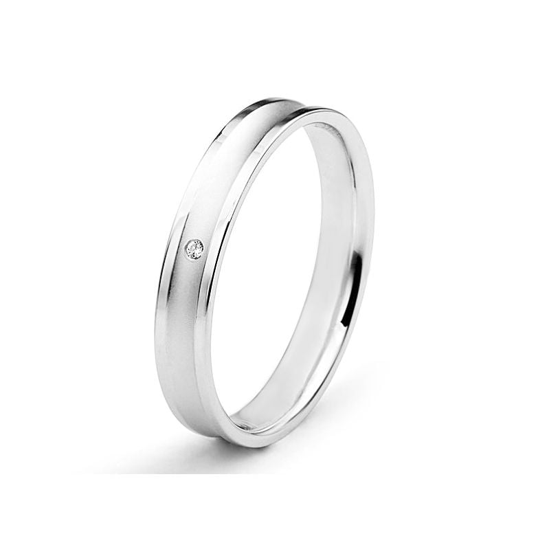 Fede nuziale Donna in oro bianco e diamante - Incurvation précieuse - 1