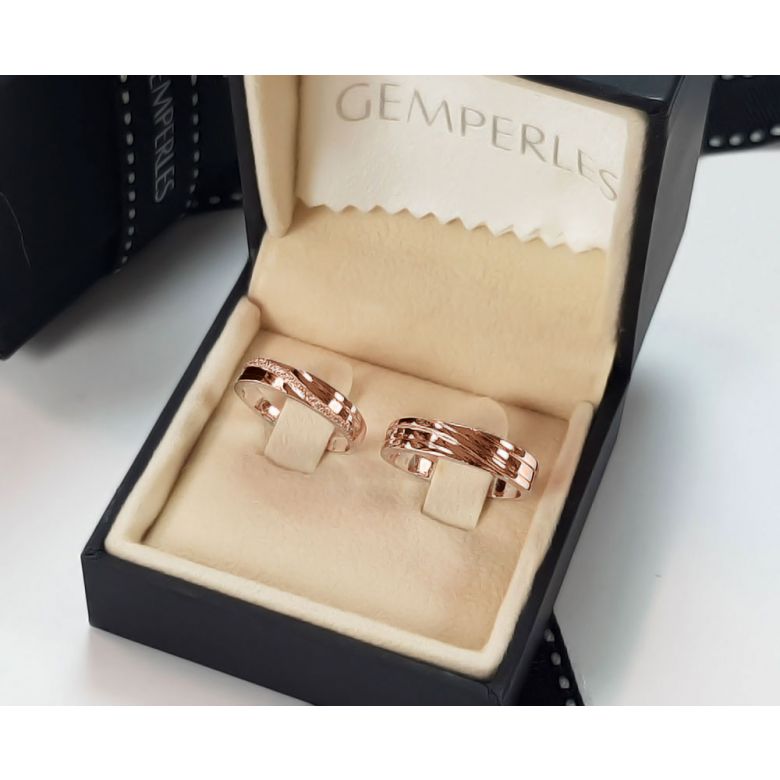 Fede Nuziale da Donna Mignonne - Oro Rosa e Diamanti - 8