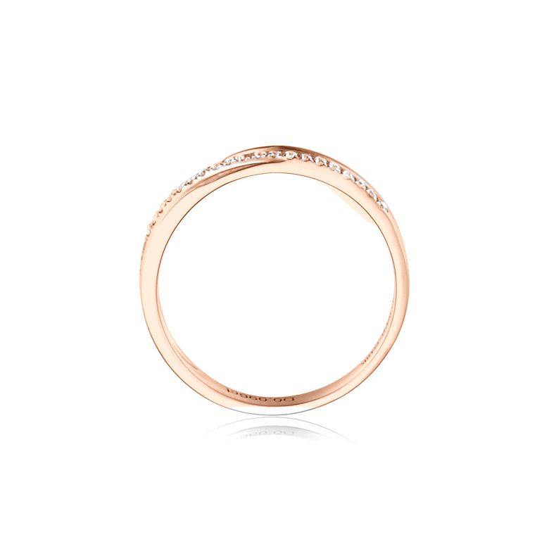 Fede Nuziale da Donna Mignonne - Oro Rosa e Diamanti - 4