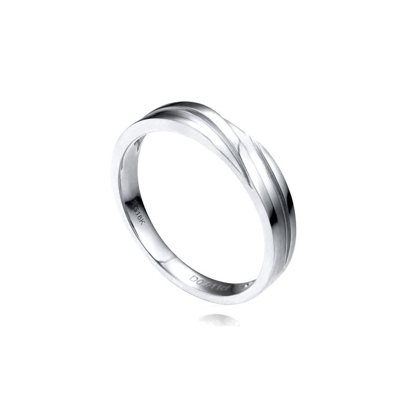 Fede Nuziale da Uomo Bhalcan - Platino e Diamante Interno - 1