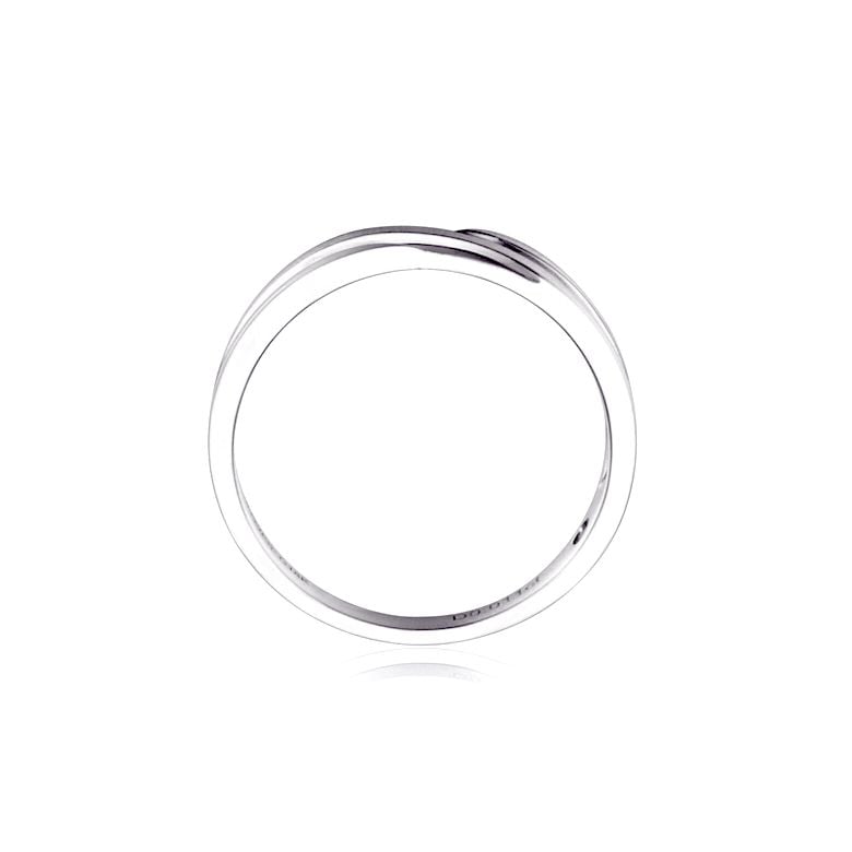 Fede Nuziale da Uomo Bhalcan - Platino e Diamante Interno - 5